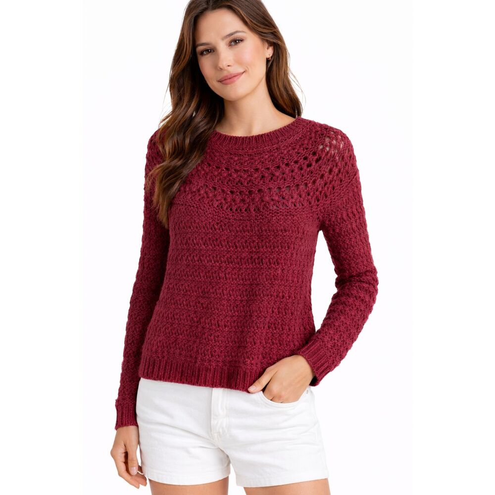 Ralph Lauren | Cream Alpaca Wool Blend Crochet Sweater | Size Medium